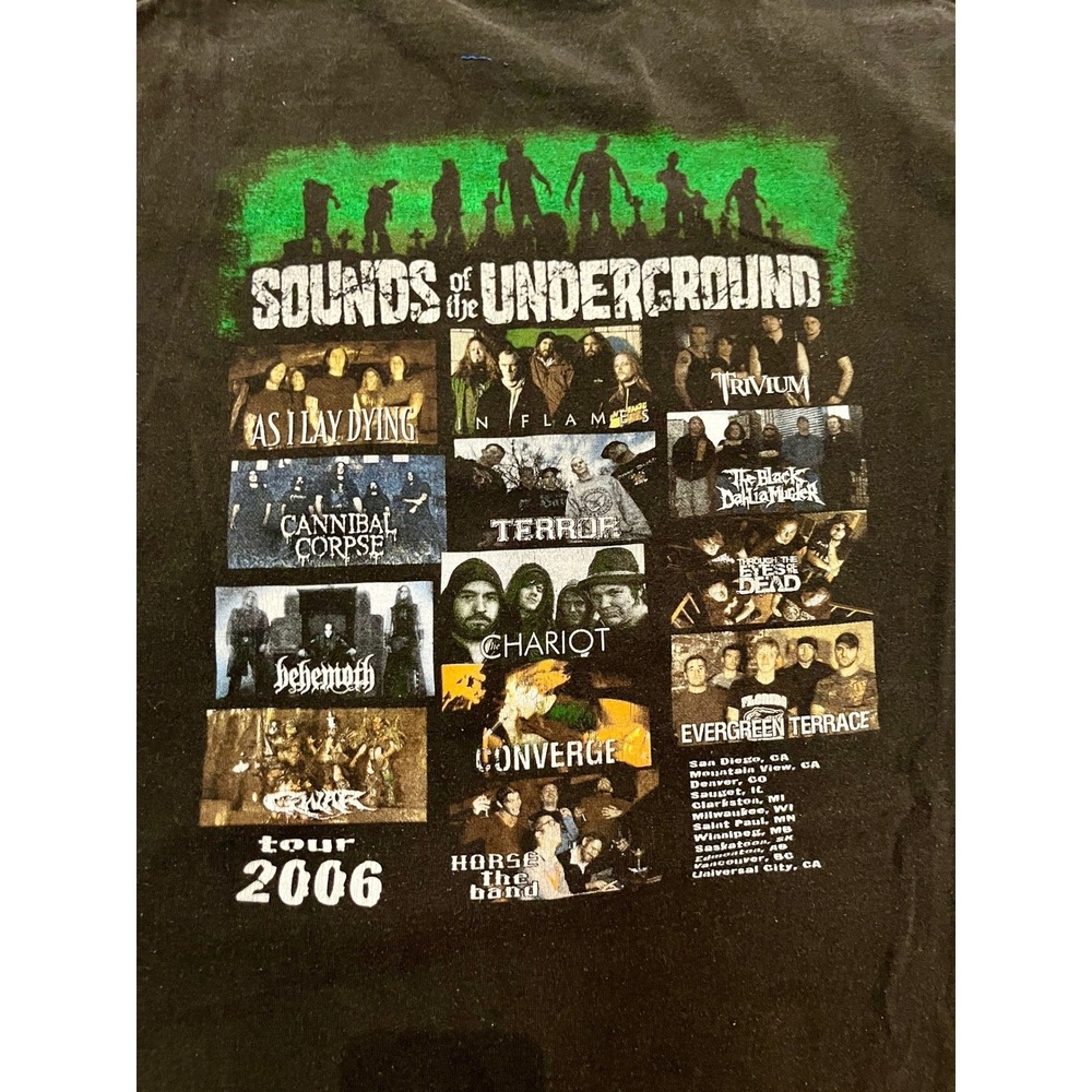 Vintage 06 Sounds of the Underground Tour Shirt XL Murina USA Metal GWAR Trivium